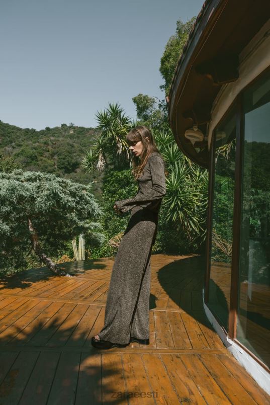 Zara metallniidiga püksid naised kullast Riietus 42F0H490