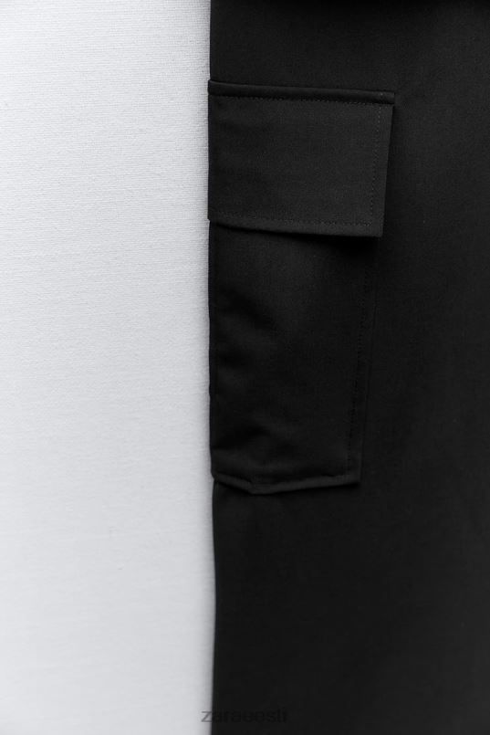 Zara nailonist skort naised must Riietus 42F0H495