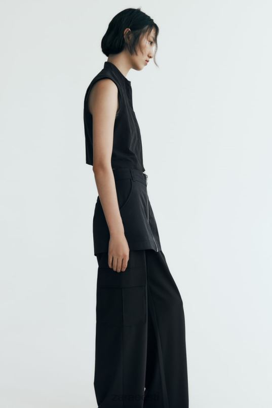 Zara nailonist skort naised must Riietus 42F0H495