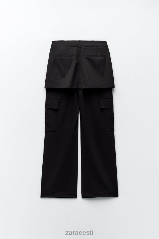 Zara nailonist skort naised must Riietus 42F0H495