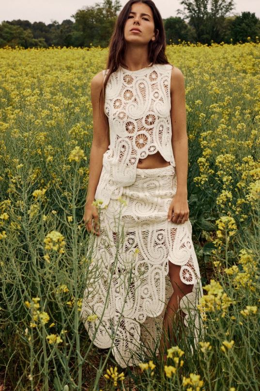 Zara asümmeetriline heegeldatud seelik naised põhk Riietus 42F0H669