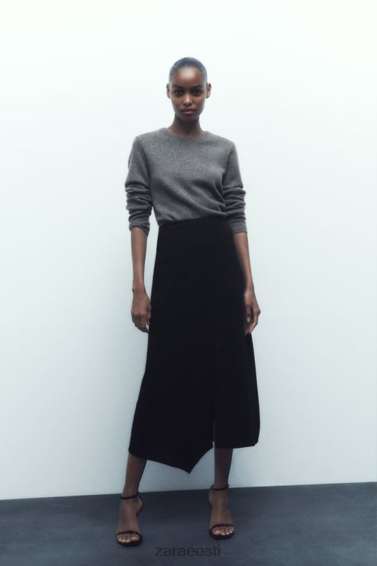 Zara asümmeetriline midi seelik naised must Riietus 42F0H664