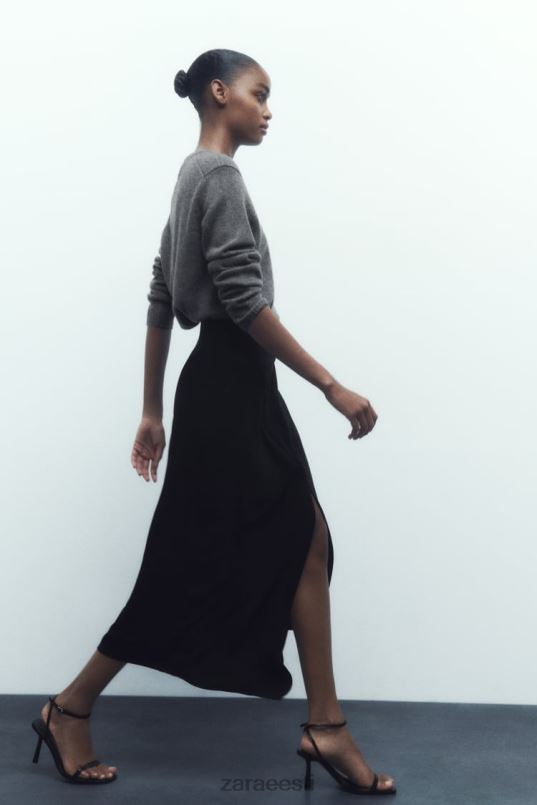 Zara asümmeetriline midi seelik naised must Riietus 42F0H664