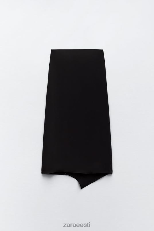 Zara asümmeetriline midi seelik naised must Riietus 42F0H664