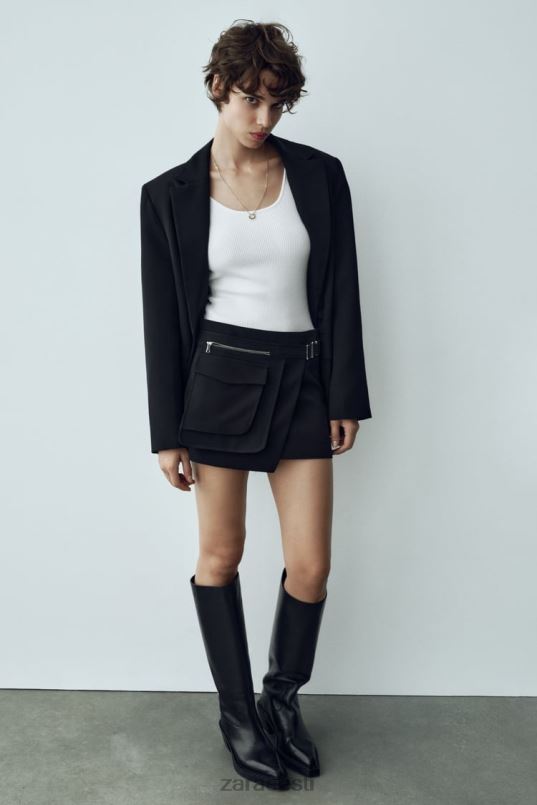 Zara asümmeetrilise taskuga seelik naised must Riietus 42F0H687