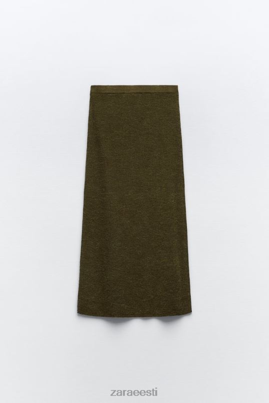 Zara koo midi seelik naised tume oliiv Riietus 42F0H641
