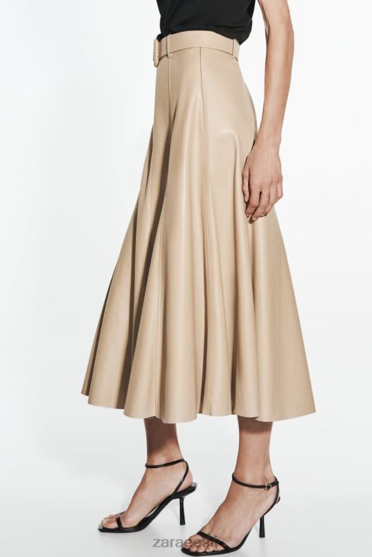 Zara kunstnahast midi seelik naised liiv Riietus 42F0H638