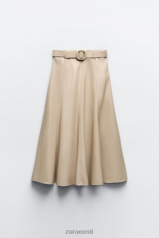 Zara kunstnahast midi seelik naised liiv Riietus 42F0H638