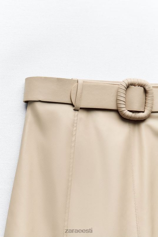 Zara kunstnahast midi seelik naised liiv Riietus 42F0H638