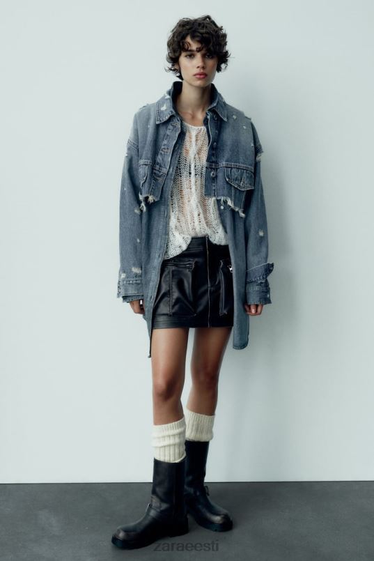 Zara kunstnahast taskuseelik naised must Riietus 42F0H662