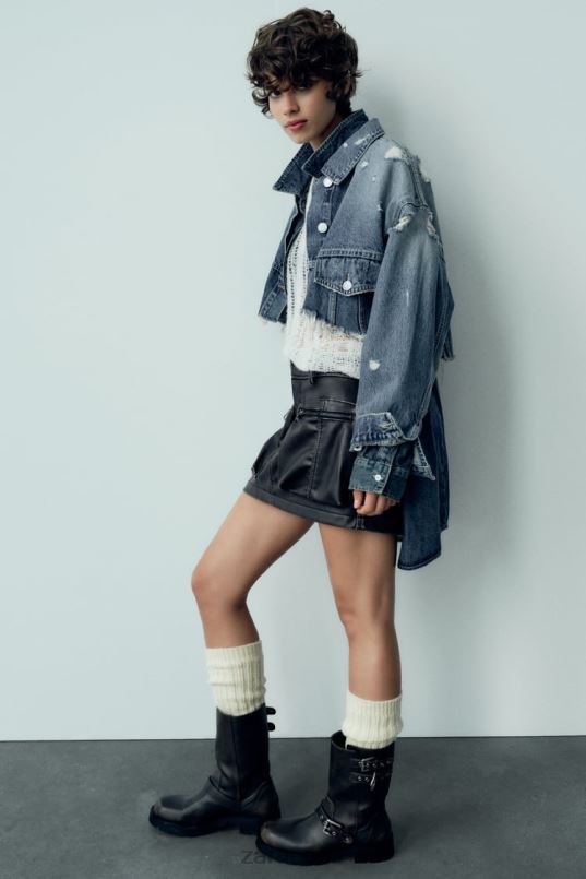 Zara kunstnahast taskuseelik naised must Riietus 42F0H662