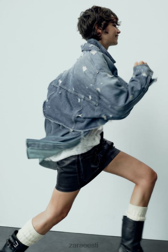 Zara kunstnahast taskuseelik naised must Riietus 42F0H662