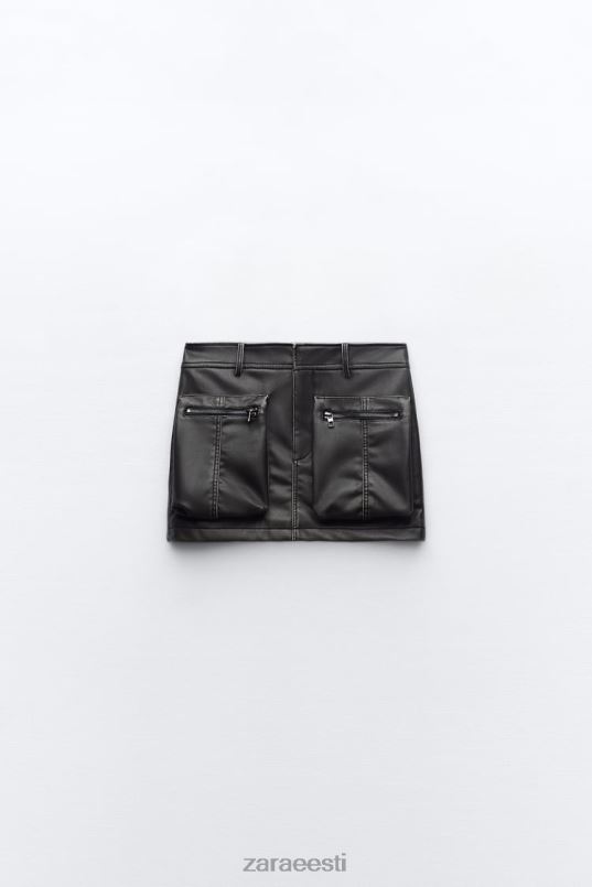 Zara kunstnahast taskuseelik naised must Riietus 42F0H662