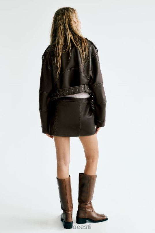 Zara kunstnahast taskuseelik naised süsi Riietus 42F0H647