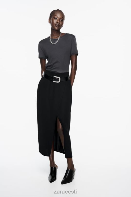 Zara lõhikuga midiseelik naised must Riietus 42F0H651