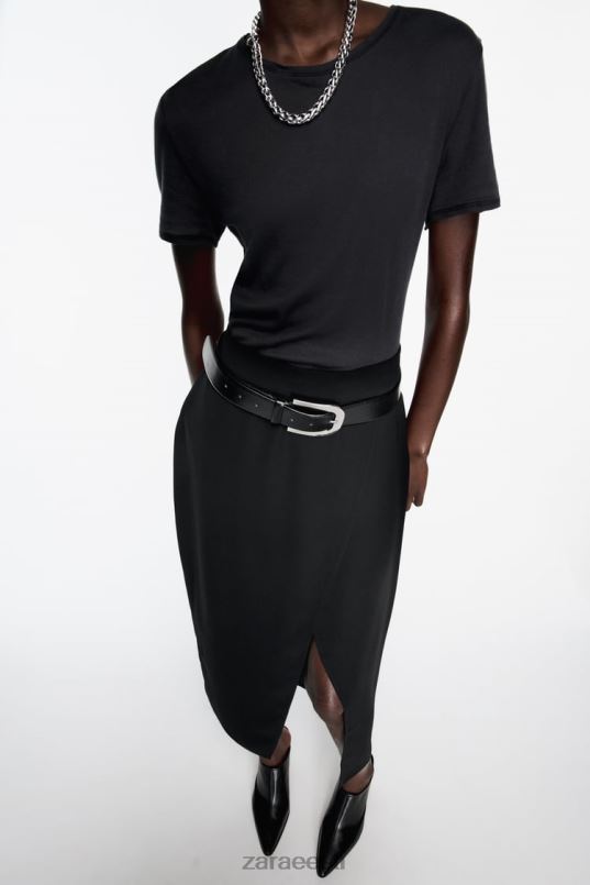 Zara lõhikuga midiseelik naised must Riietus 42F0H651