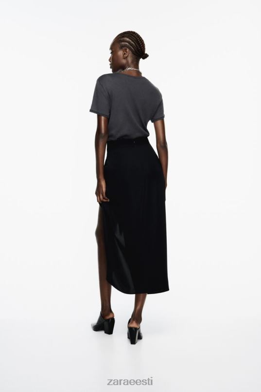 Zara lõhikuga midiseelik naised must Riietus 42F0H651