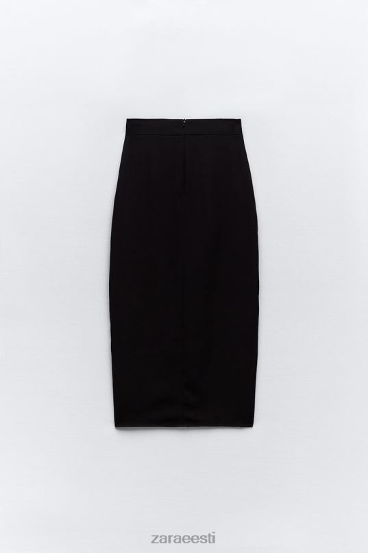 Zara lõhikuga midiseelik naised must Riietus 42F0H651