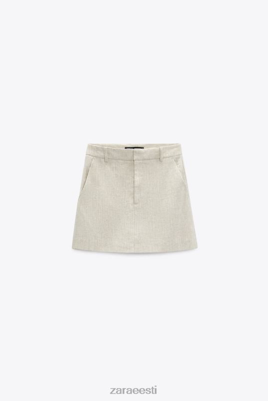 Zara linasegu skort naised liiv Riietus 42F0H586