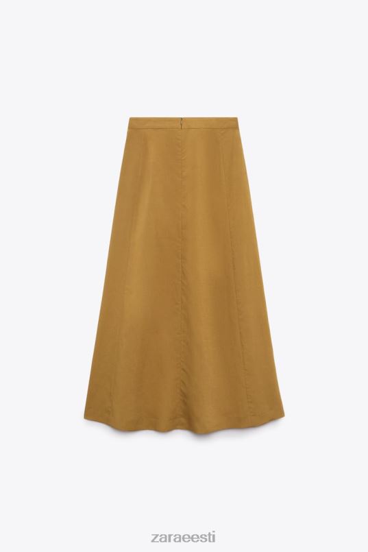 Zara linasegust midiseelik naised oliiviroheline Riietus 42F0H666