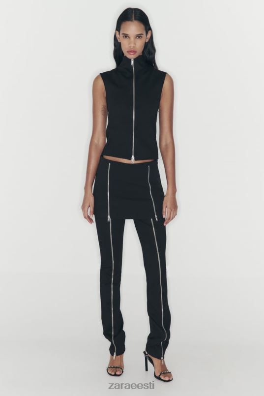 Zara lukuga skort naised must Riietus 42F0H550