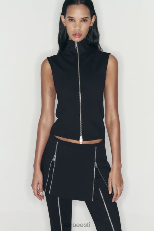 Zara lukuga skort naised must Riietus 42F0H550