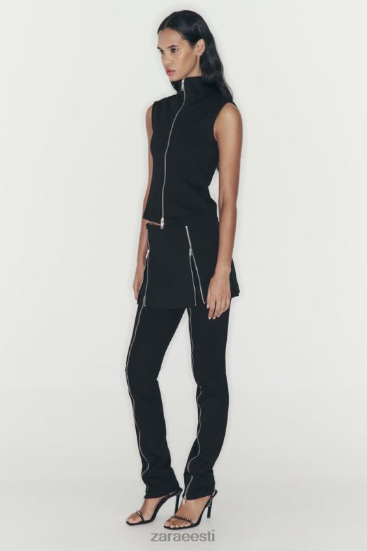 Zara lukuga skort naised must Riietus 42F0H550