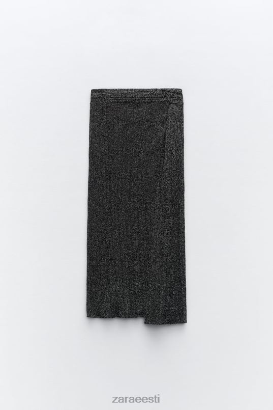 Zara metallist niidiga kootud seelik naised must Riietus 42F0H635