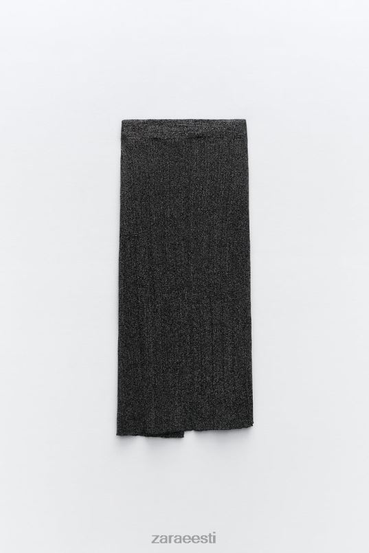 Zara metallist niidiga kootud seelik naised must Riietus 42F0H635