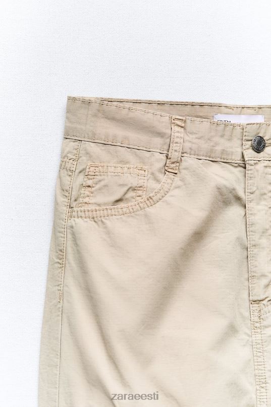 Zara midi cargo seelik naised kerge kaamel Riietus 42F0H665