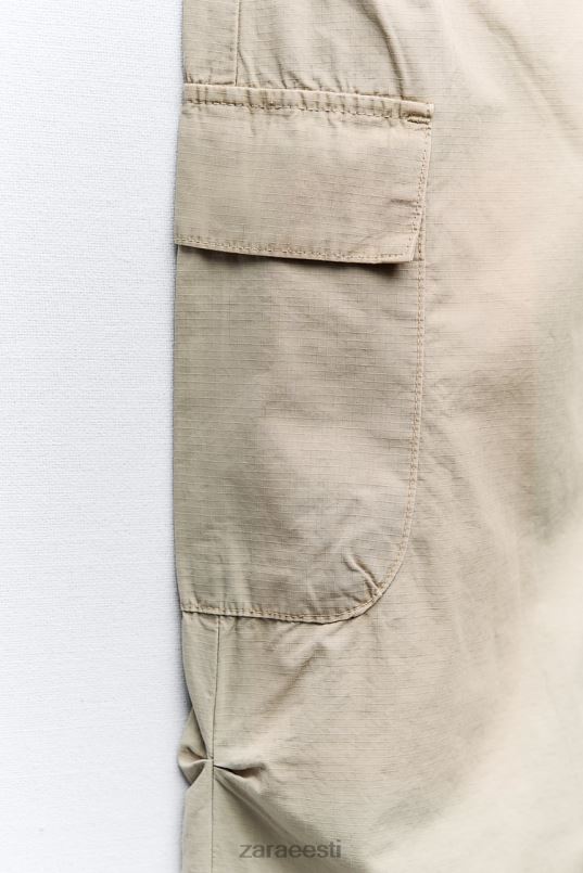 Zara midi cargo seelik naised kerge kaamel Riietus 42F0H665