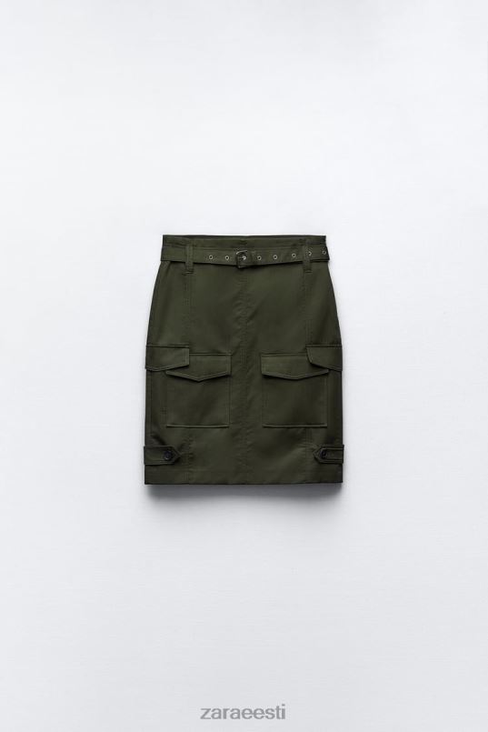 Zara midi taskuseelik naised keskmine khaki Riietus 42F0H655