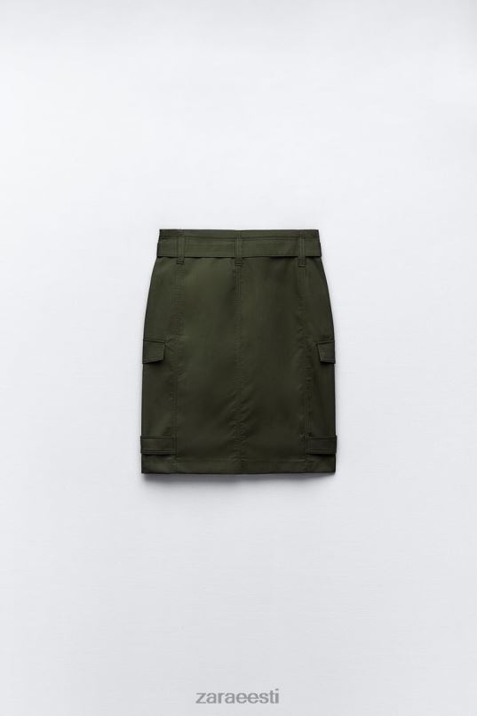 Zara midi taskuseelik naised keskmine khaki Riietus 42F0H655