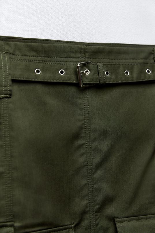 Zara midi taskuseelik naised keskmine khaki Riietus 42F0H655