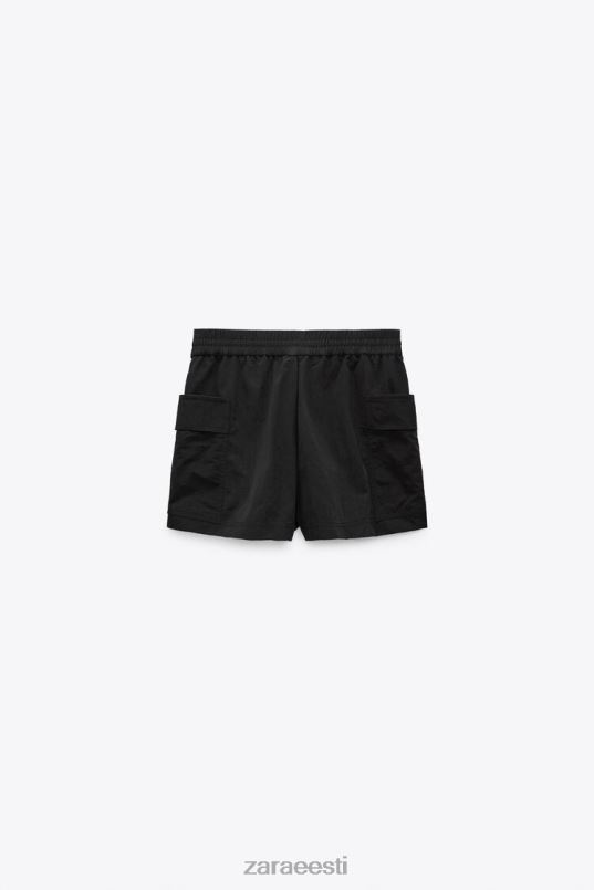 Zara nailonist skort naised must Riietus 42F0H557