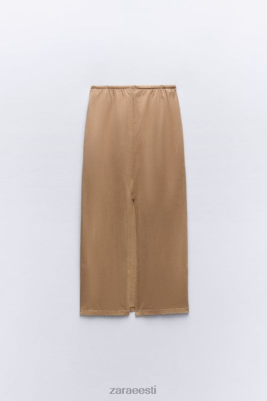 Zara pestud efektiga midiseelik naised hele pruun Riietus 42F0H686