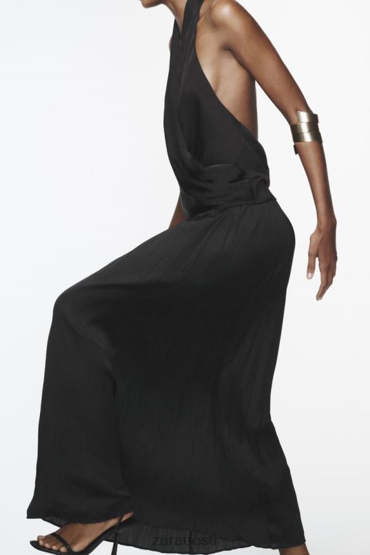 Zara pikk kortsuefektiga seelik naised must Riietus 42F0H694