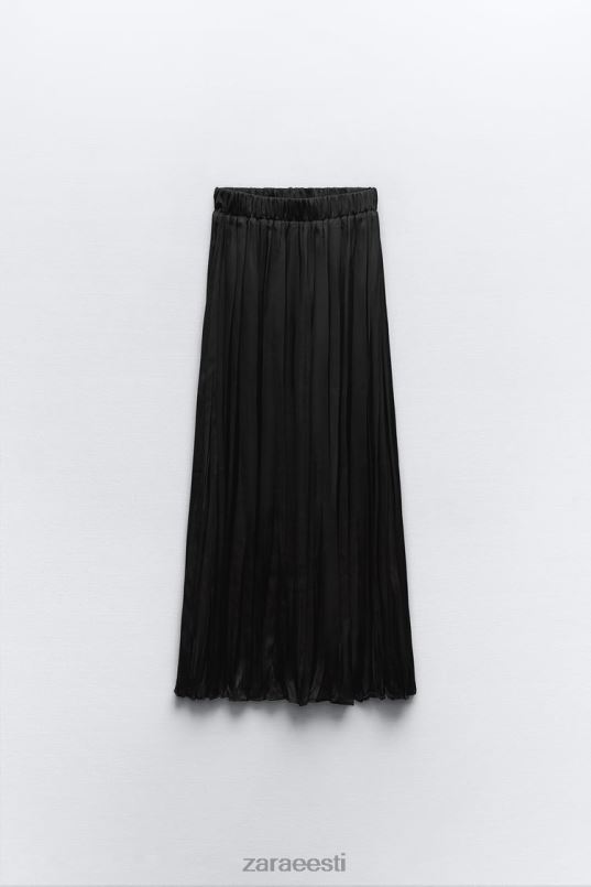 Zara pikk kortsuefektiga seelik naised must Riietus 42F0H694