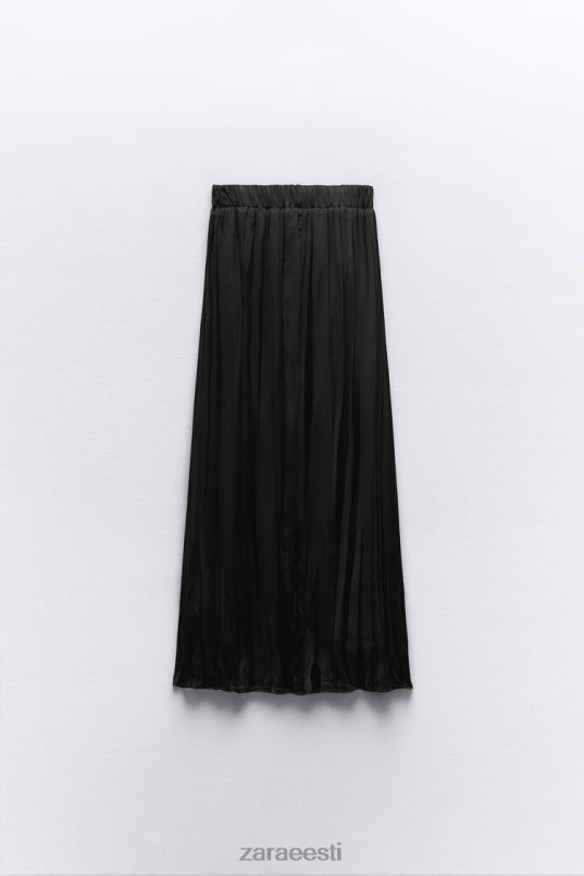 Zara pikk kortsuefektiga seelik naised must Riietus 42F0H694