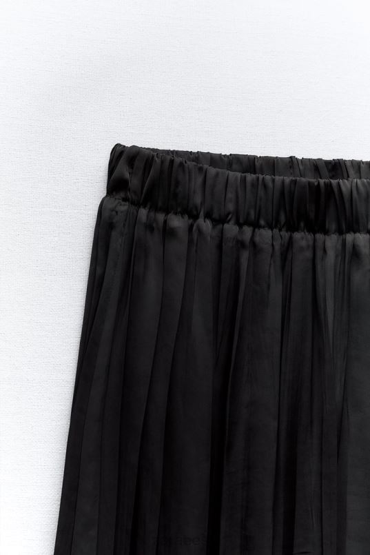 Zara pikk kortsuefektiga seelik naised must Riietus 42F0H694