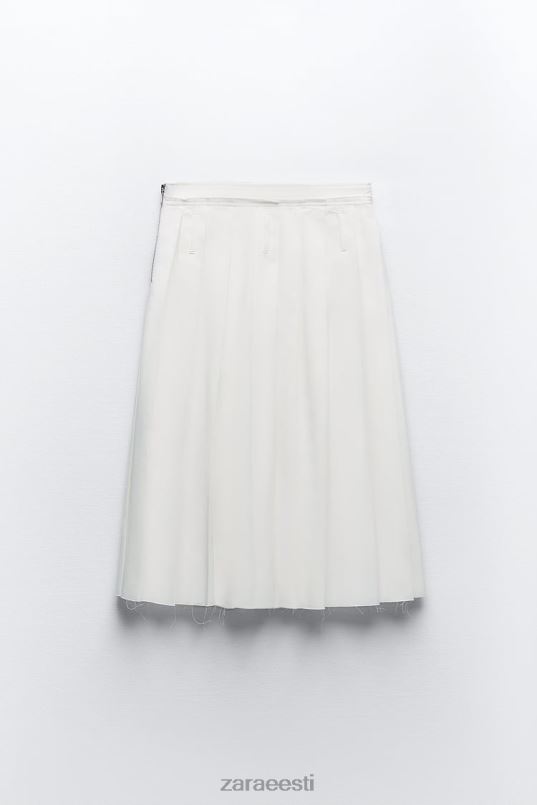 Zara plisseeritud midi seelik naised ekru Riietus 42F0H718