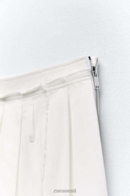 Zara plisseeritud midi seelik naised ekru Riietus 42F0H718