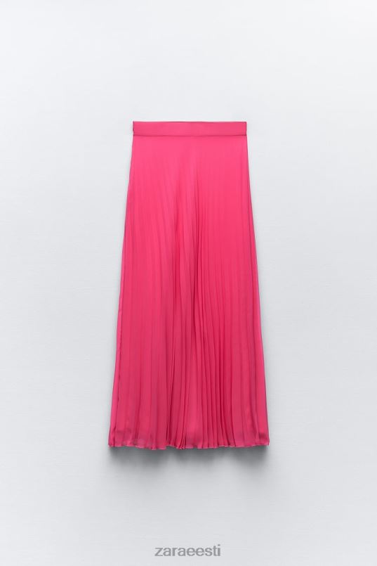 Zara plisseeritud midi seelik naised fuksia Riietus 42F0H697