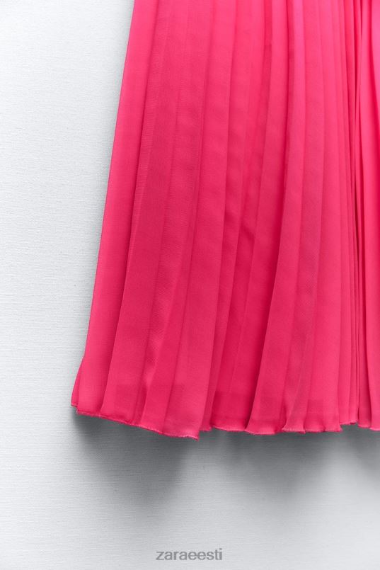 Zara plisseeritud midi seelik naised fuksia Riietus 42F0H697