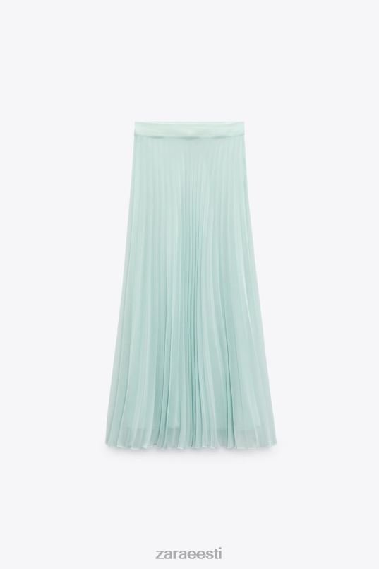 Zara plisseeritud midi seelik naised mereroheline Riietus 42F0H710