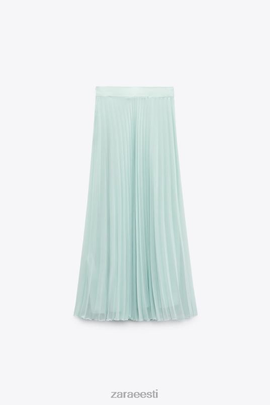 Zara plisseeritud midi seelik naised mereroheline Riietus 42F0H710