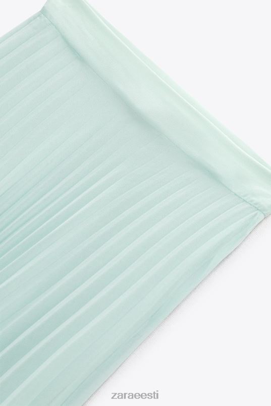 Zara plisseeritud midi seelik naised mereroheline Riietus 42F0H710