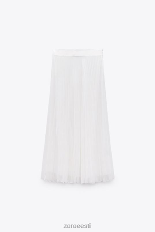 Zara plisseeritud midi seelik naised valge Riietus 42F0H672