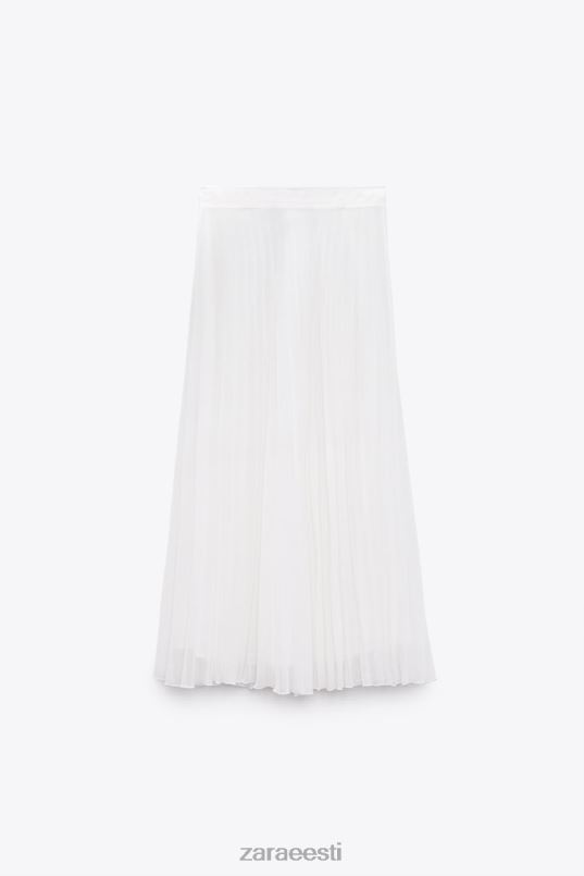 Zara plisseeritud midi seelik naised valge Riietus 42F0H672