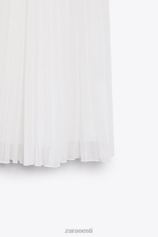 Zara plisseeritud midi seelik naised valge Riietus 42F0H672